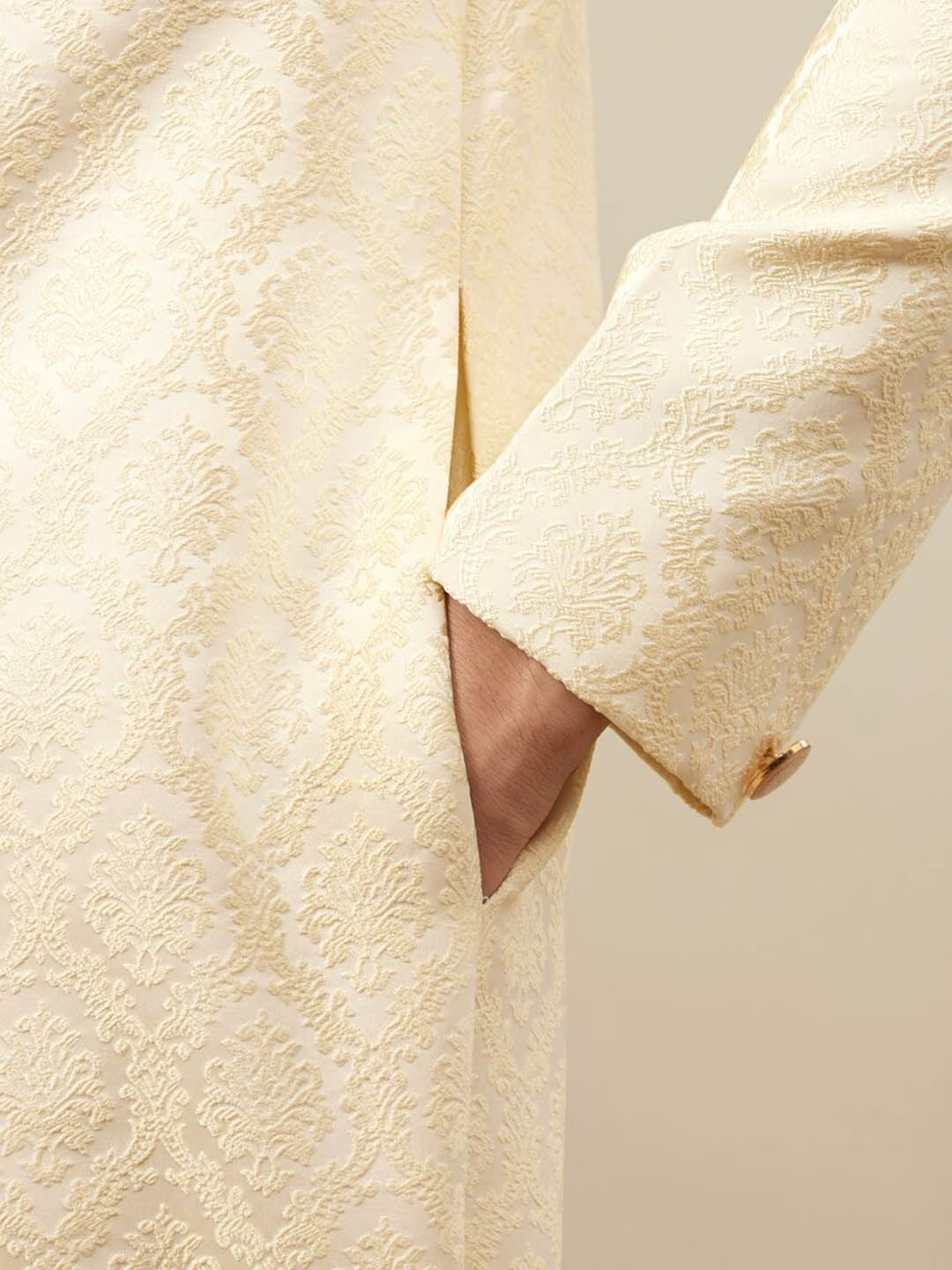 Self-Design Brocade Sherwani Set