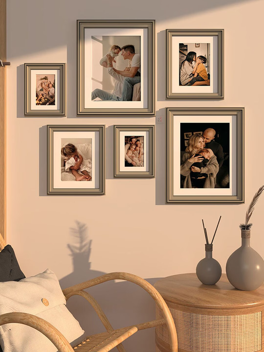 6-Pcs Grey Wooden Photo Frames