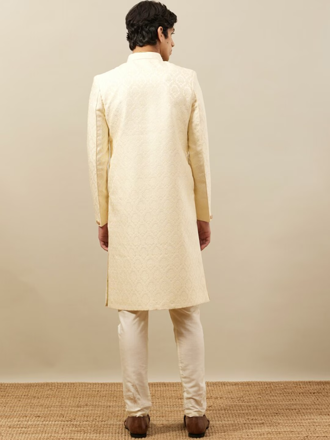 Self-Design Brocade Sherwani Set