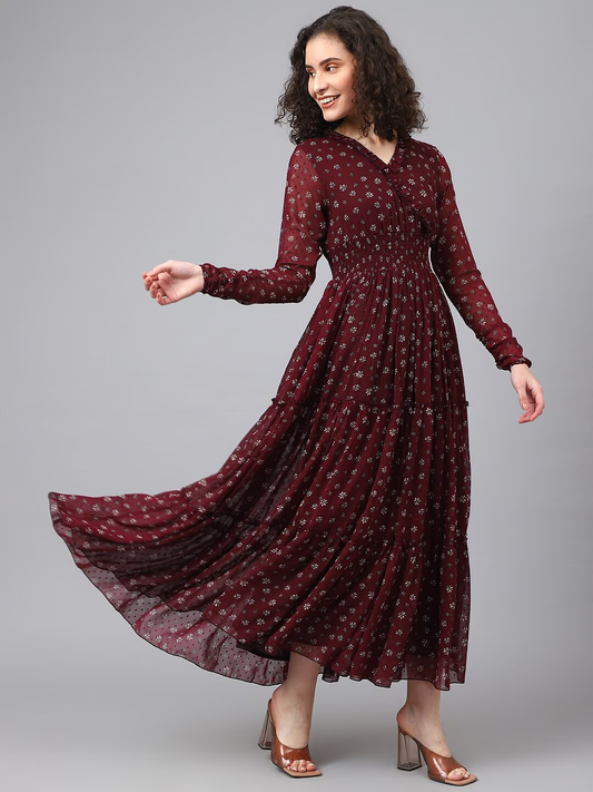 Printed Floral Maxi Dress