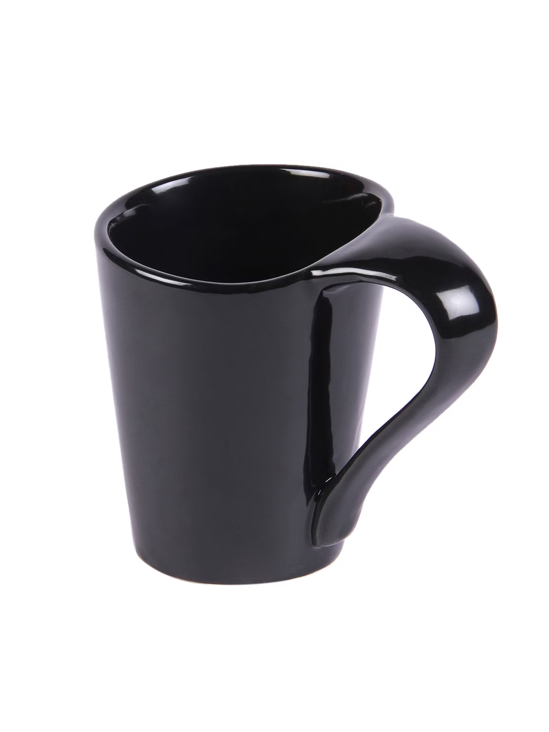 Black 6 Pieces Solid Ceramic Handcrafted Coffee Mug Set