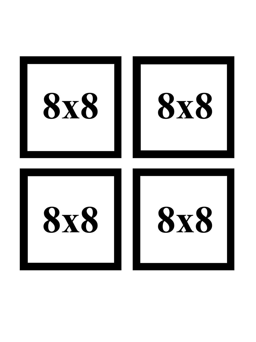 Set of 4 Multicoloured Animals UV Wall Art With Wooden Frame