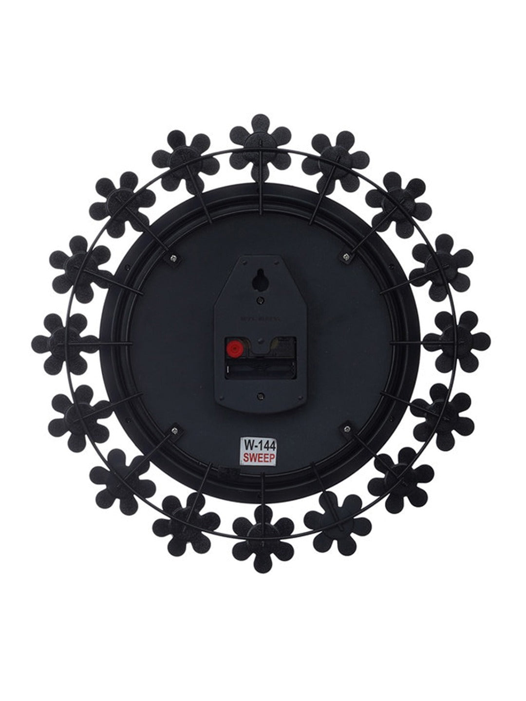 Blue & White Embellished Round Analogue Contemporary Wall Clock