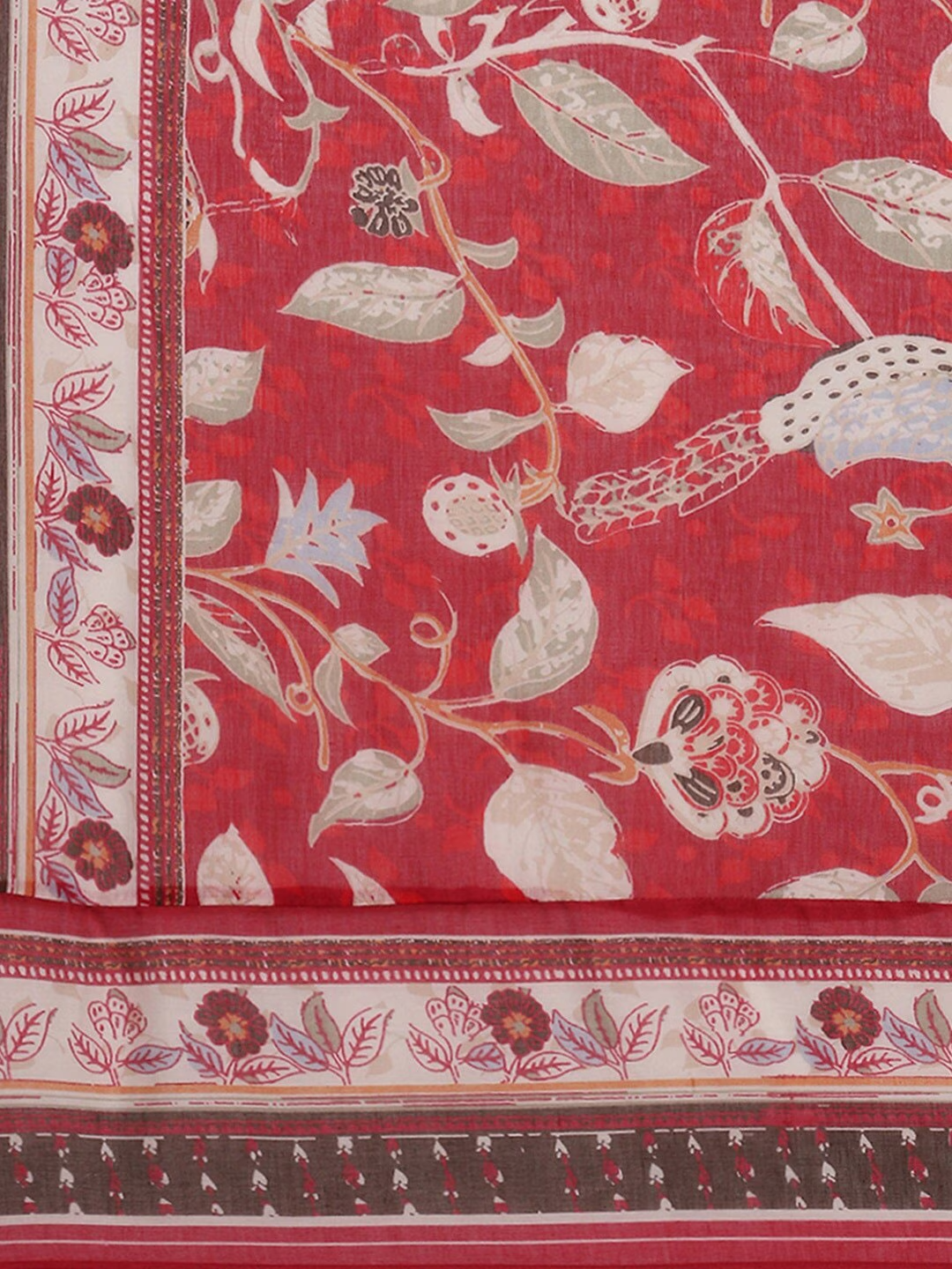 Women Beige Floral Printed Panelled Salwar Suit