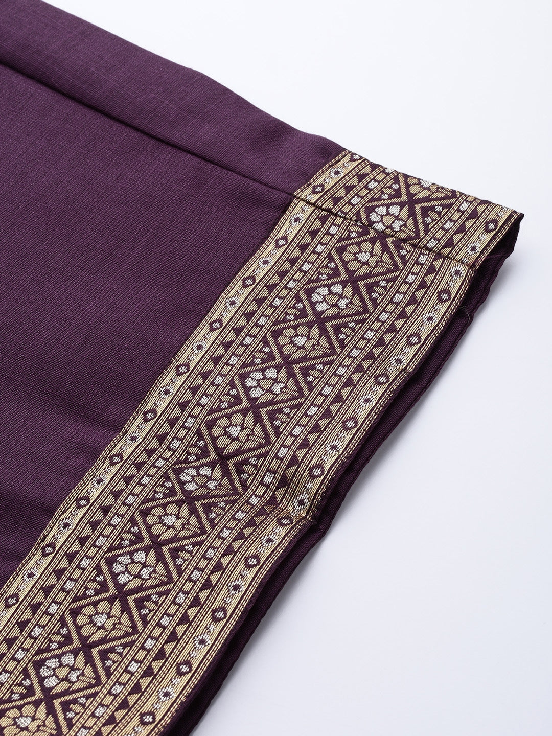 Women Purple Yoke Design Kurta with Palazzos & With Dupatta