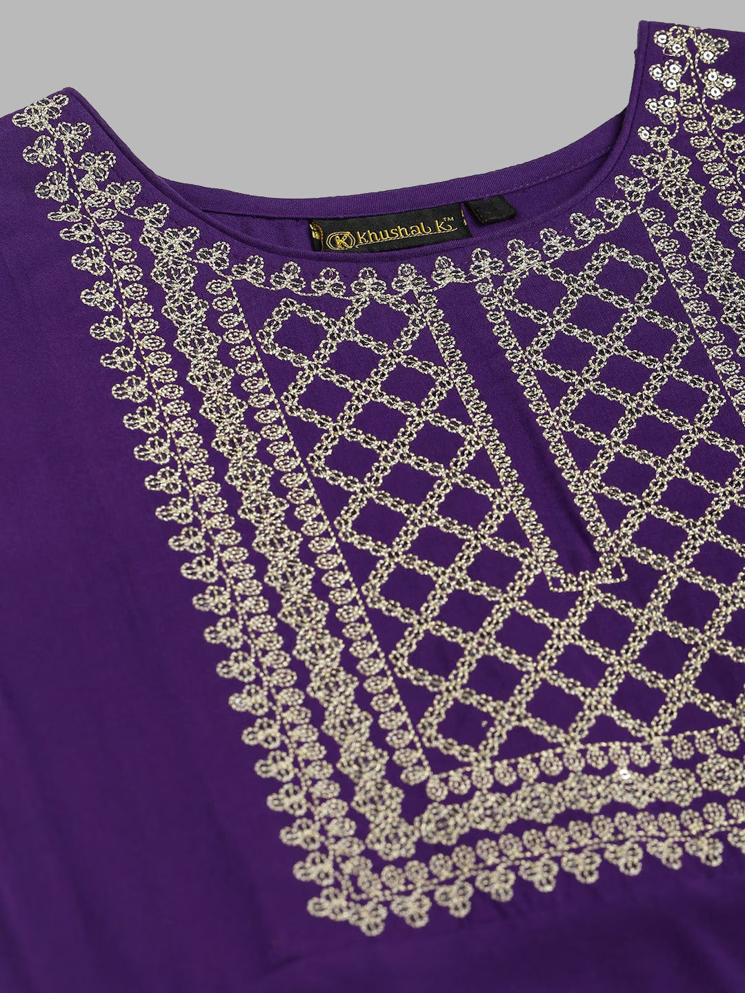 Ethnic Motifs Embroidered Sequined Kurta with Palazzos & Dupatta