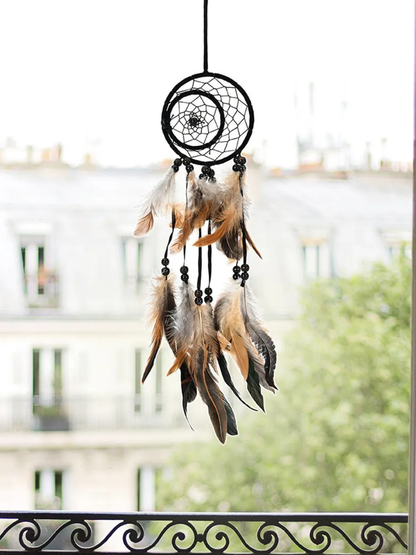 Dreamcatcher Crescent Wind Chime - Brown