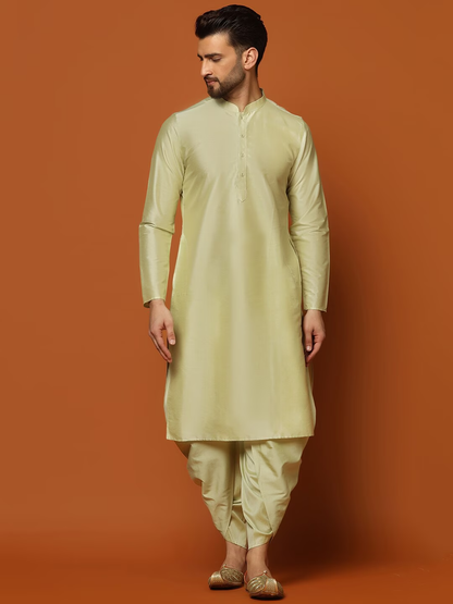 Self-Design Cotton Sherwani Set