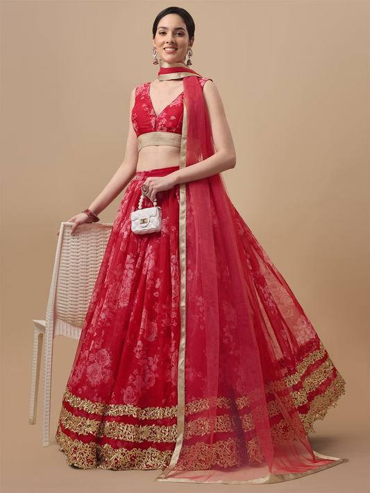 Printed Ready to Wear Lehenga & Blouse With Dupatta