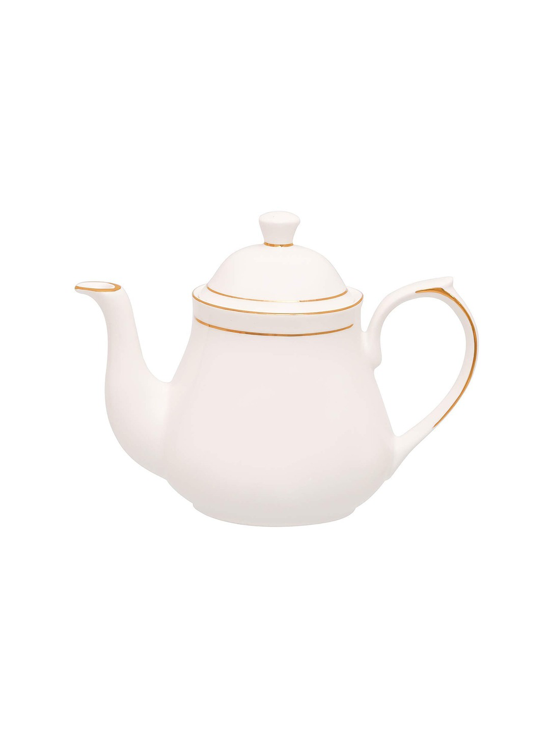 White Solid Indian Ceramic Fine Bone China Tea Kettle