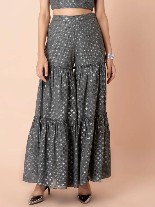 Boota Foil Tiered Sharara Pants