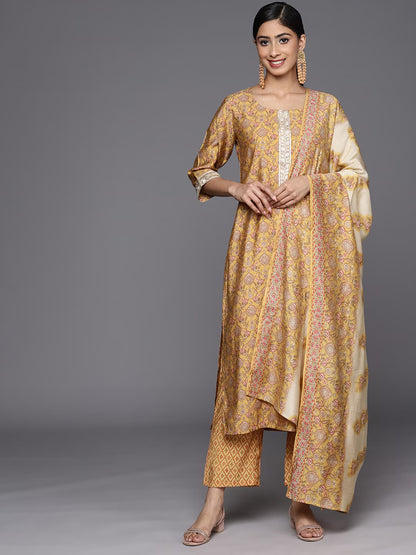 Floral Printed Regular Kurta with Trousers & With Dupatta