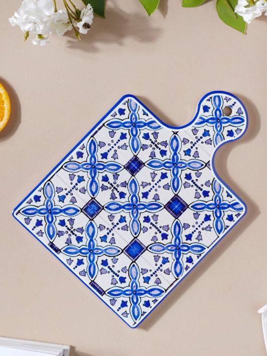 Blue & White Printed Ceramic Glossy Plate