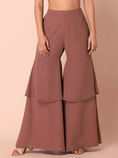 Dusty Pink Layered Sharara Pants