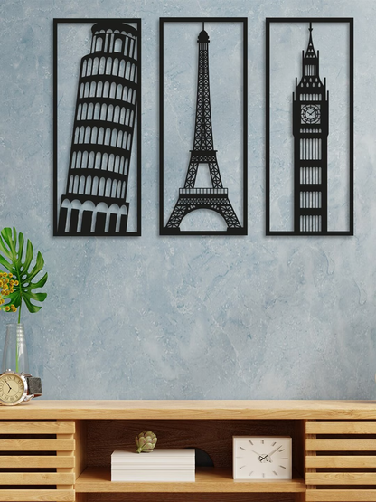 Black Eiffel Tower Design Wall Decor