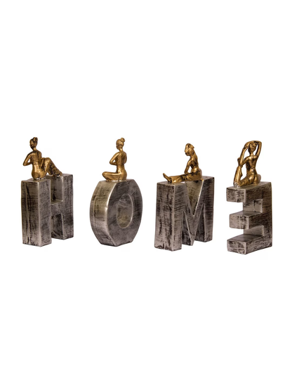 Gold & Silver-Toned Decorative Showpiece Home Sign Symbol With Attached Yoga Lady