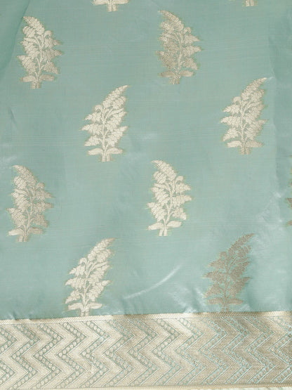 Ethnic Motifs Zari Organza Kanjeevaram Saree