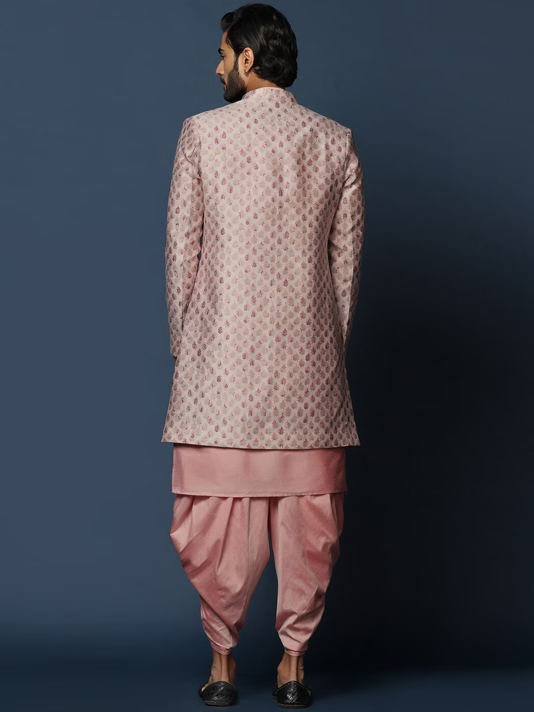 Woven-Design Cotton Sherwani Set