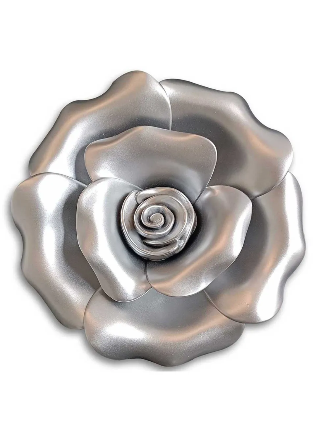 petals spiral silver rose Decorative Plastic Plate Décor, Hanging Carved Decal Set of 3