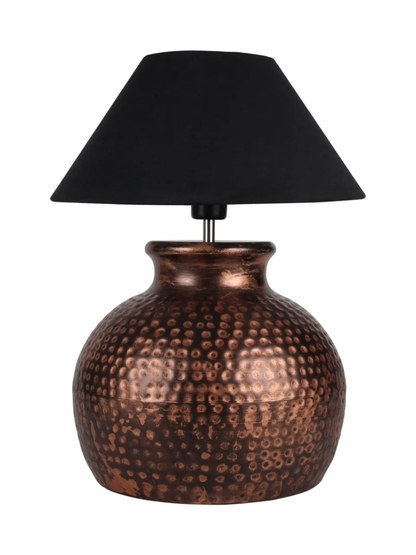 Antique Table Lamp Pot Black Shade