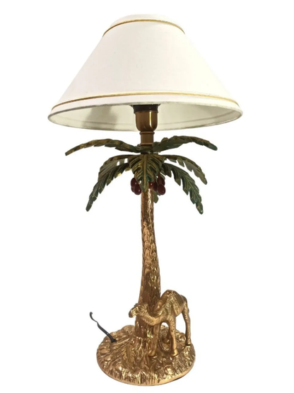 Tropical Oasis Antique Brass Camel Table Lamp