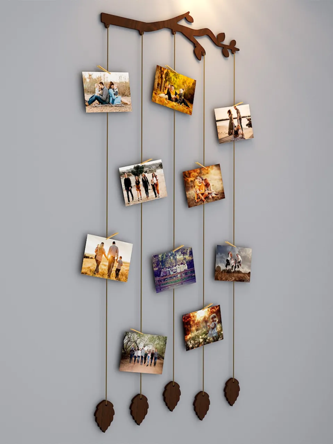 Little Branch Wooden Picture Wall Hanging With Clips