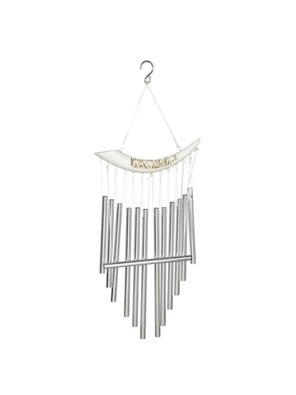 Horizontal Mini Elephants Wind Chime - White