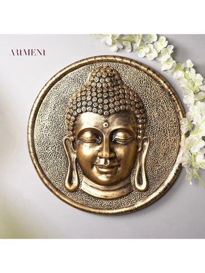 Surreal Meditative Buddha Head - Gold