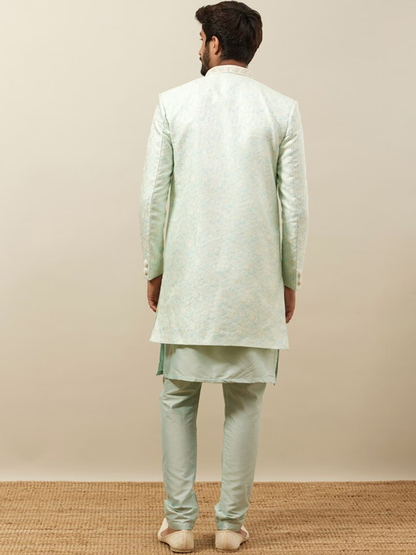 Brocade Woven-Designed Sherwani Set