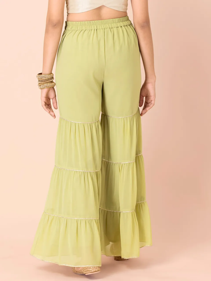 Lime Ruffled Layered Sharara