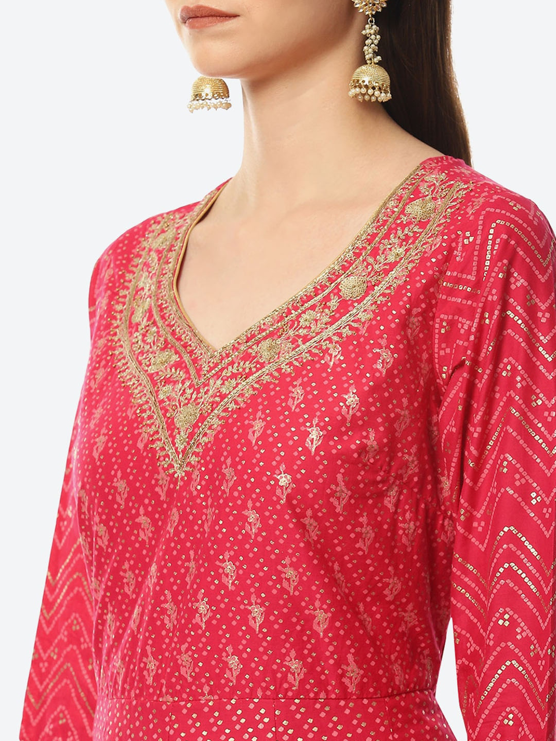 Women Pink Ethnic Motifs Embroidered Salwar Suit