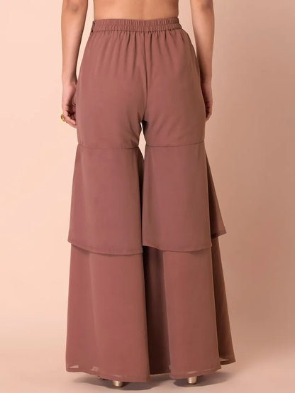 Dusty Pink Layered Sharara Pants