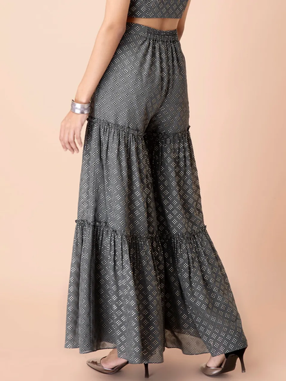 Boota Foil Tiered Sharara Pants