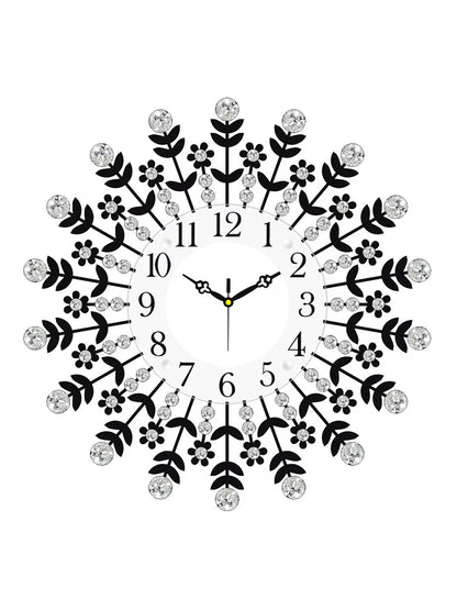 Black & White Embellished Contemporary Stone Series Wall Clock