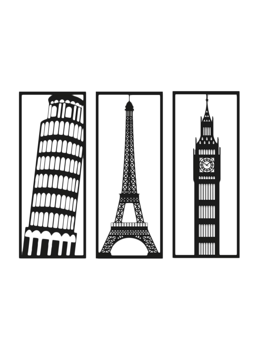 Black Eiffel Tower Design Wall Decor