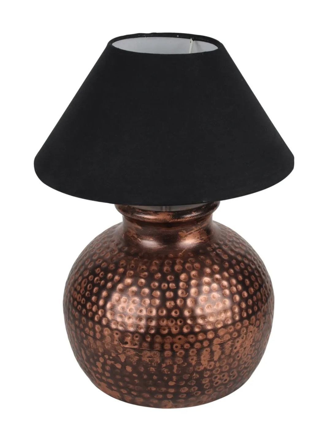 Antique Table Lamp Pot Black Shade