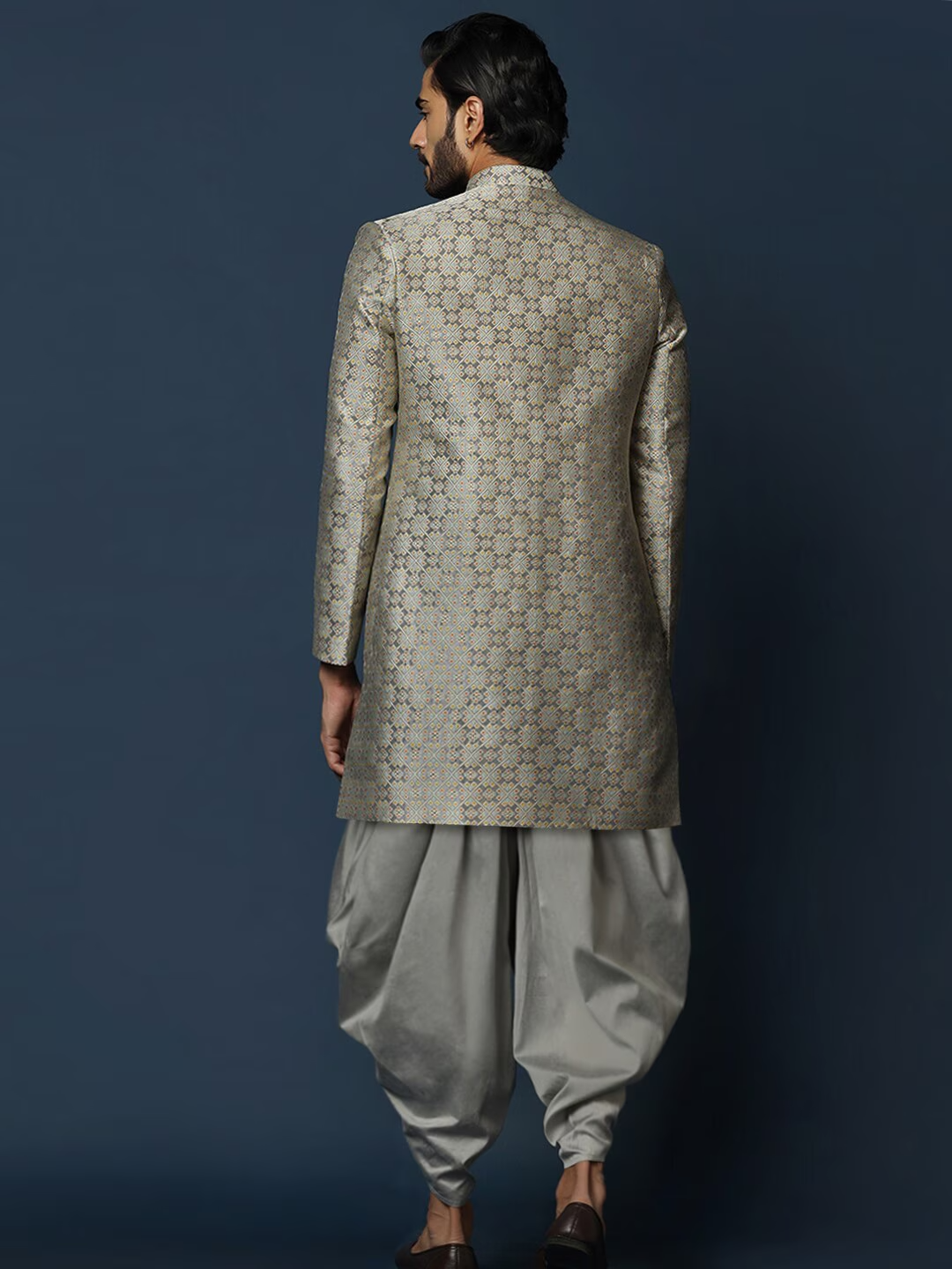 Woven Design Cotton Sherwani Set