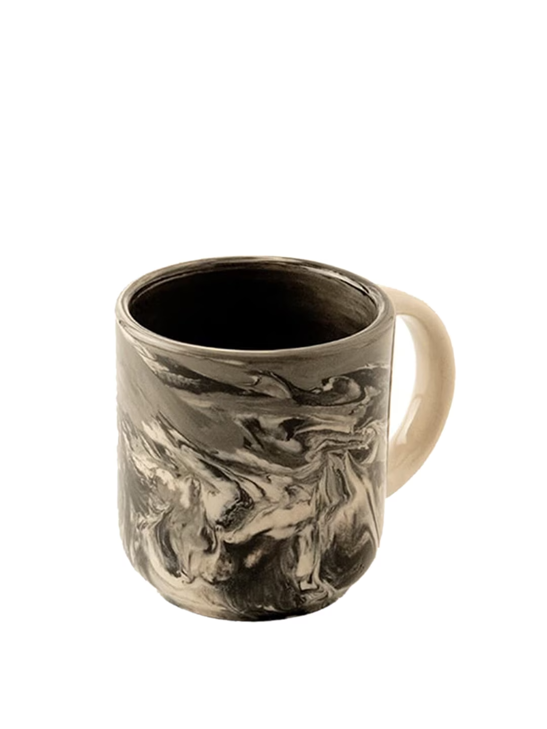 Black & Off-White Carbon Printed Ceramic Mug