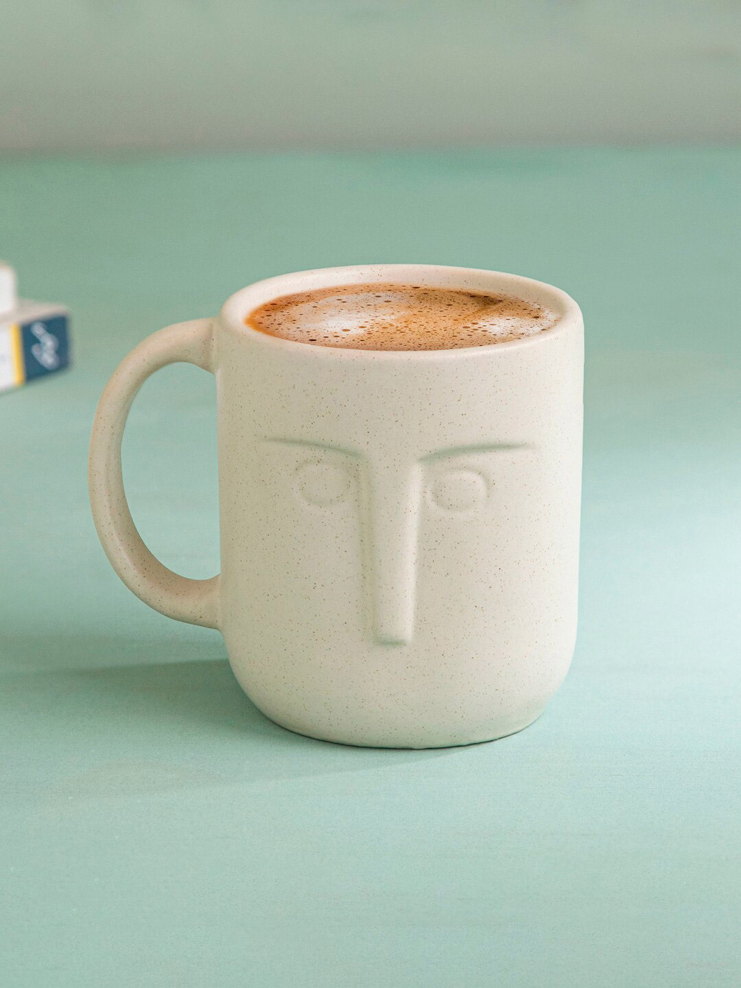 Cream-Coloured Textured Ceramic Glossy Mugs Set of Cups and Mugs