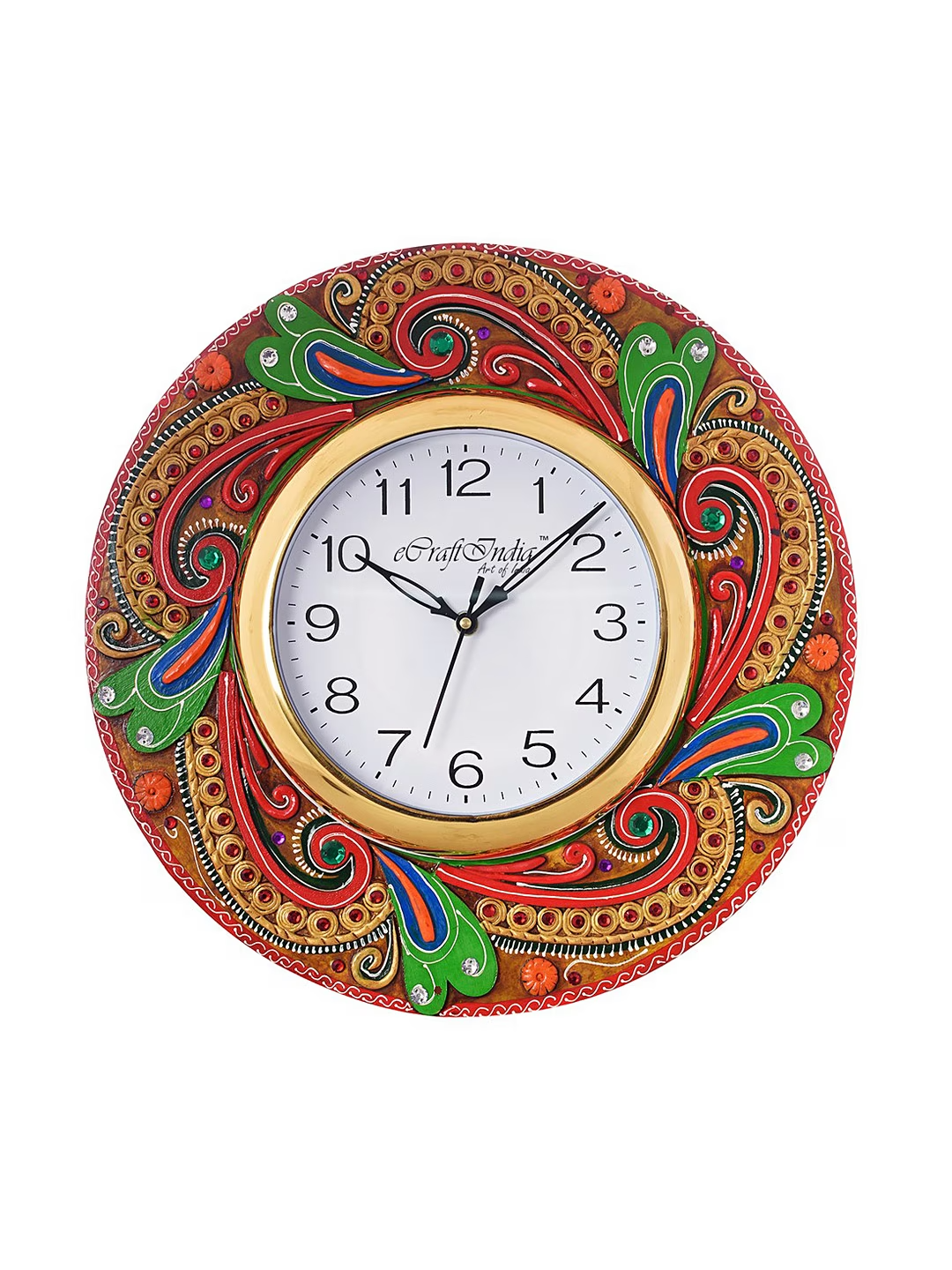 White Dial Wooden Handcrafted Analogue Wall Clock