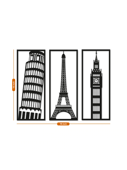 Black Eiffel Tower Design Wall Decor