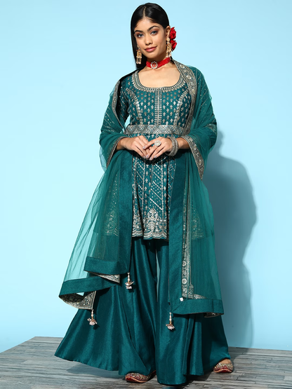 Women Ethnic Motifs Pure Silk Hyper Texture Salwar Suit