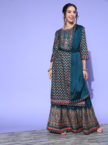 Women Ethnic Motifs Viscose Rayon Print Parade Salwar Suit