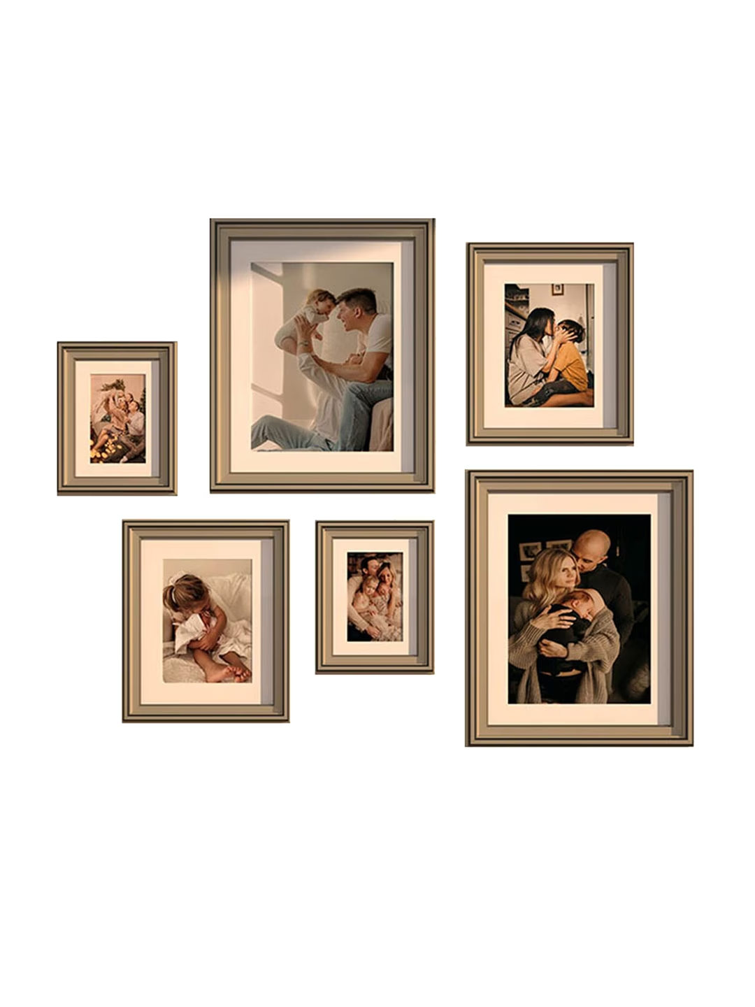 6-Pcs Grey Wooden Photo Frames