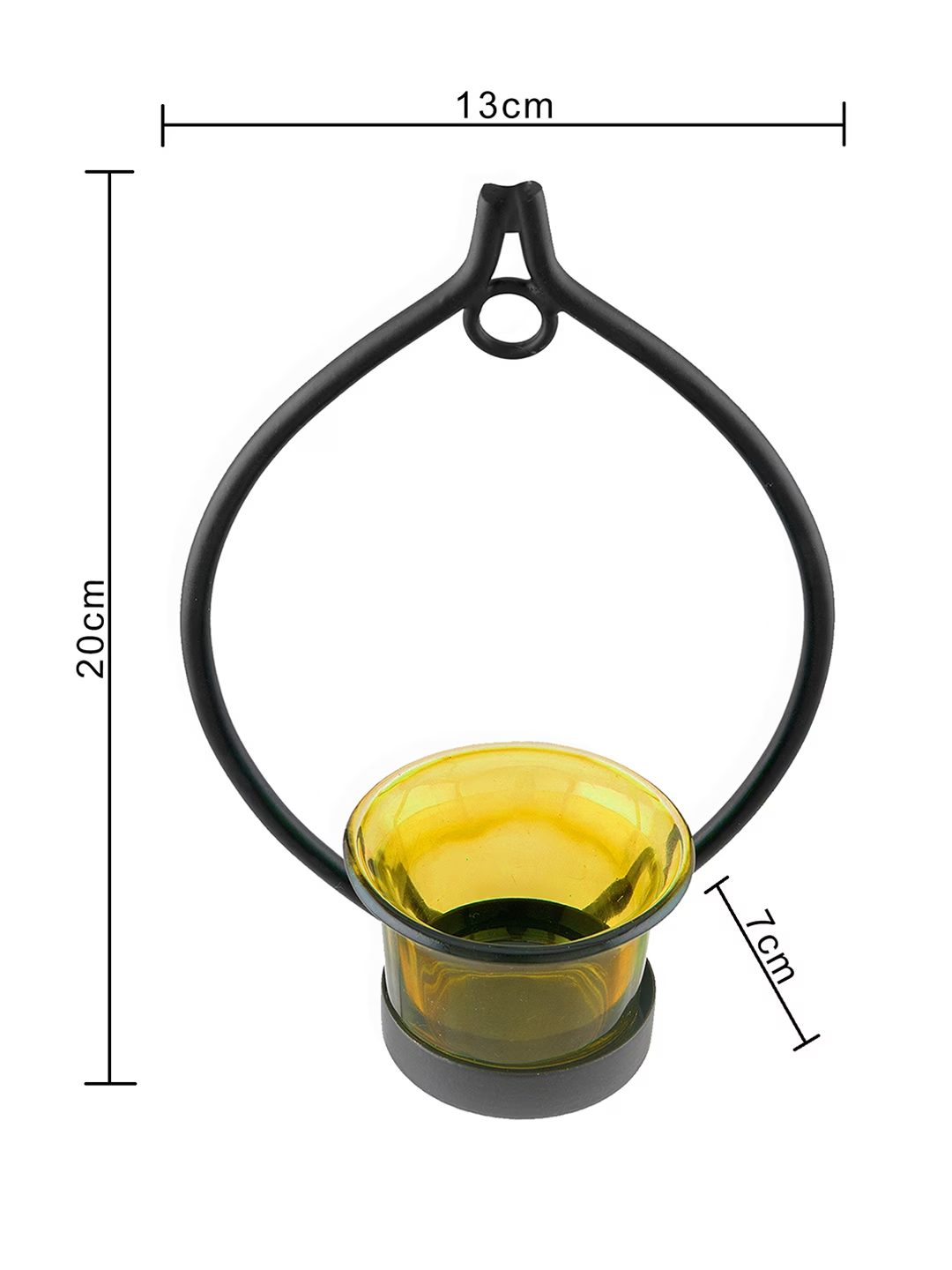 Set of 2 Black & Yellow Candle Holders