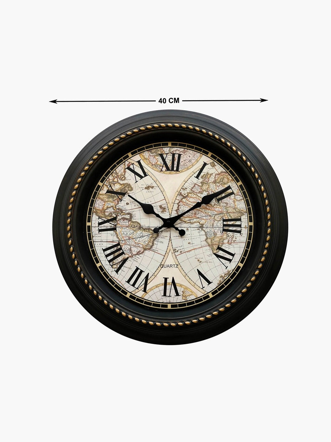 Black & Gold Printed Corsica Contemporary Wall Clock 40 cm