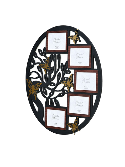 Black & Gold-Toned 5 Pics Collage Tree Butterfly Photo Frame