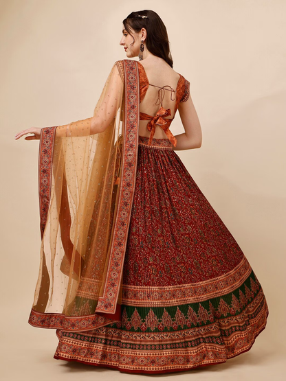 Printed Ready to Wear Lehenga & Blouse With Dupatta