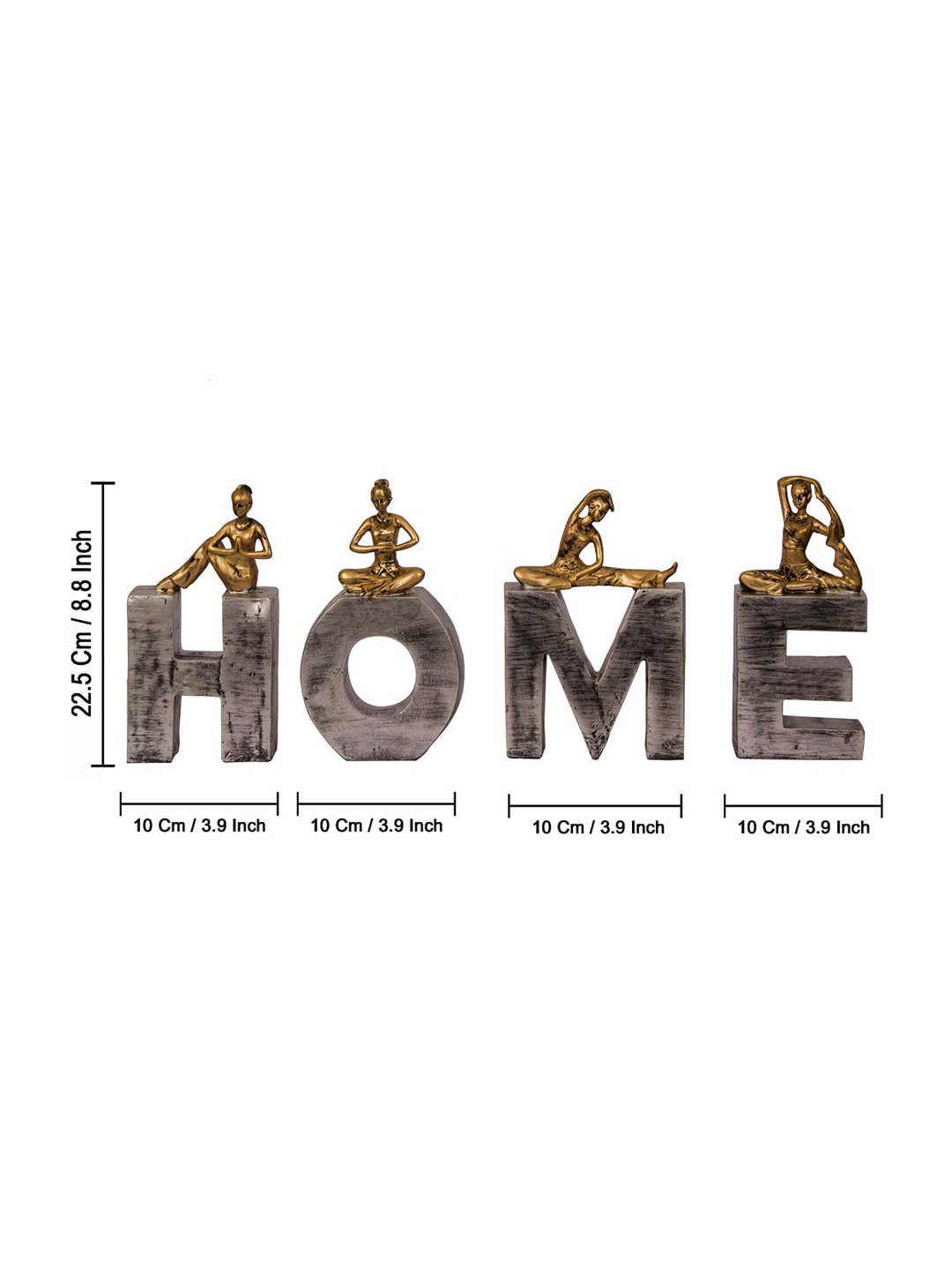 Gold & Silver-Toned Decorative Showpiece Home Sign Symbol With Attached Yoga Lady