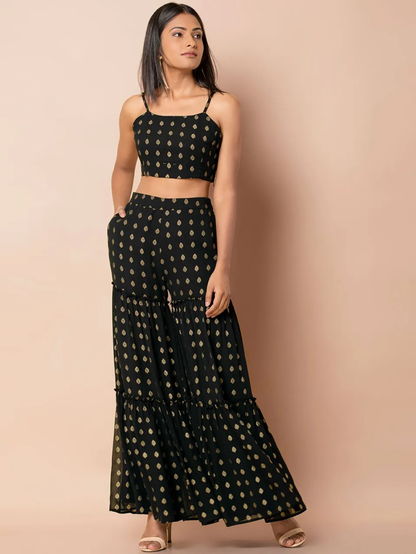 Boota Foil Tiered Sharara Pants